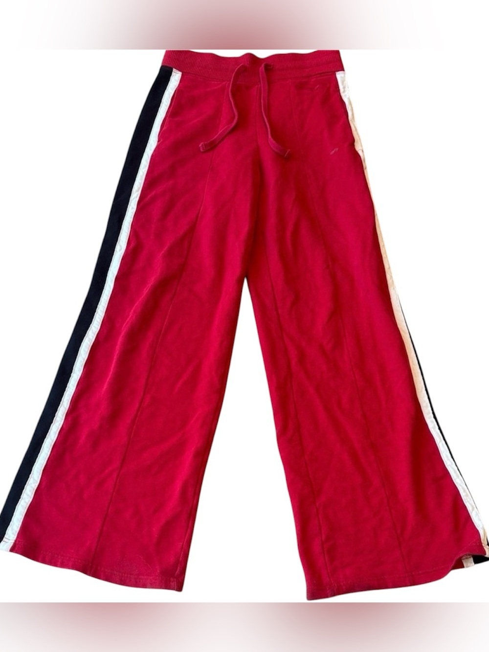 Hollister Red Track Pants Side Stripe Joggers Black & White Athletic Streetwear